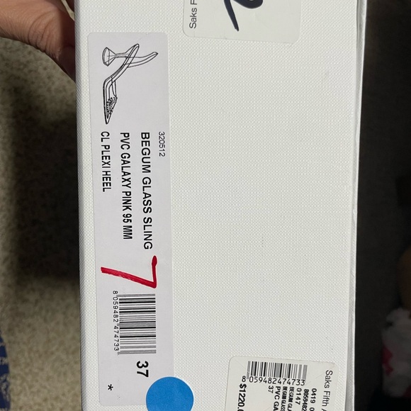 NEW Amina Muaddi Begum Embellished PVC Slingback Pumps 37 $1190 - Picture 13 of 13